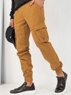 Spodnie Męskie>Dstreet Spodnie męskie bojówki brązowe UX4174