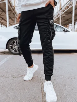 Spodnie Męskie>Dstreet Spodnie męskie bojówki czarne UX4203