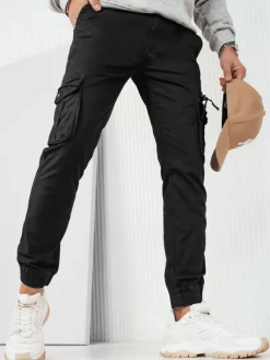 Spodnie Męskie>Dstreet Spodnie męskie bojówki czarne UX4173