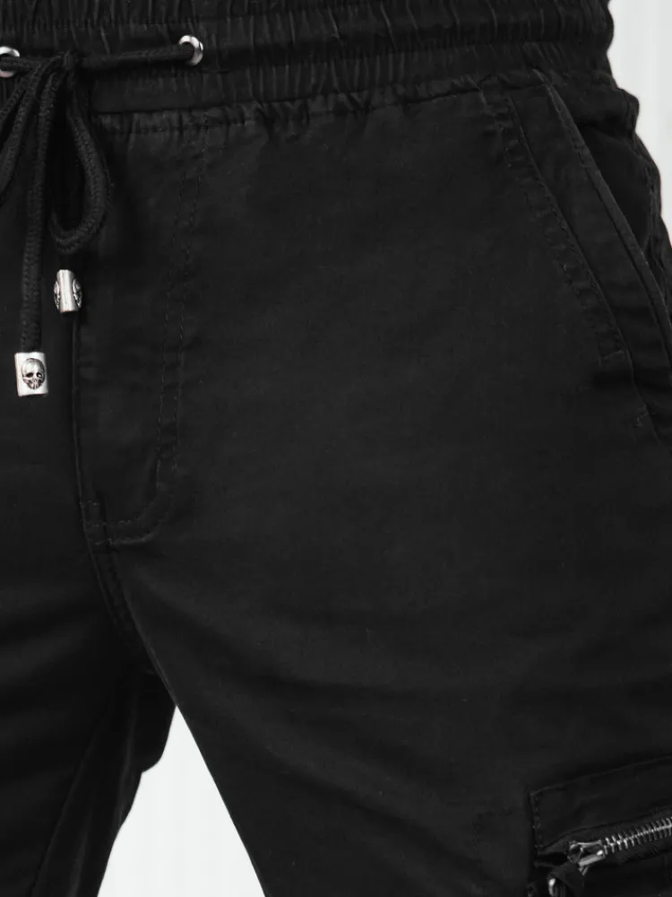 Spodnie Męskie>Dstreet Spodnie męskie bojówki czarne UX4173
