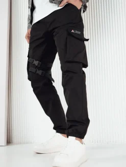 Spodnie Męskie>Dstreet Spodnie męskie bojówki czarne UX4205