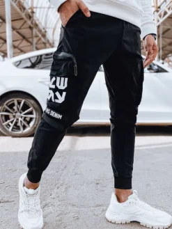 Spodnie Męskie>Dstreet Spodnie męskie bojówki czarne UX4306