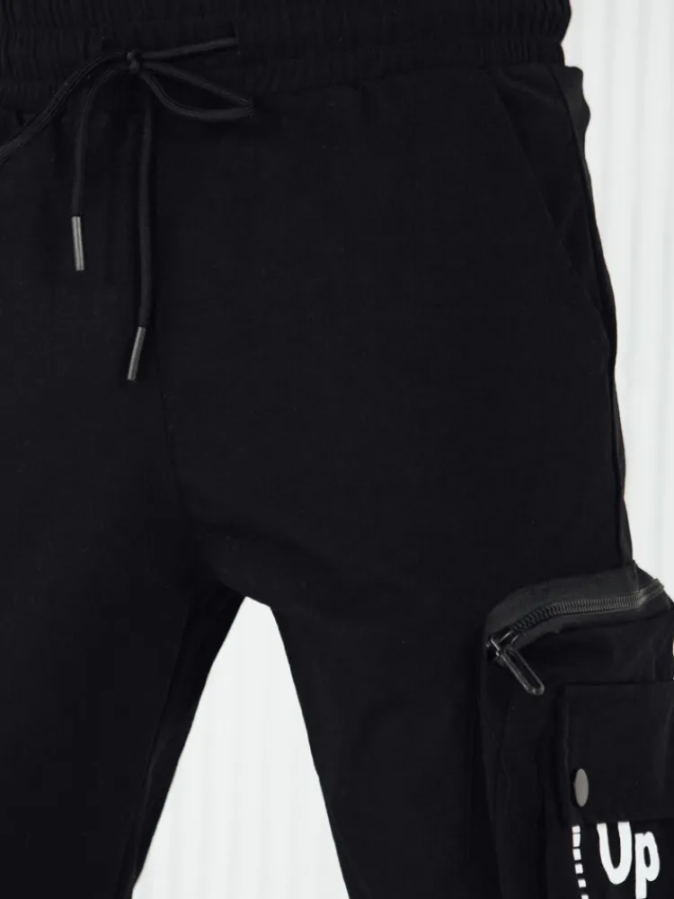 Spodnie Męskie>Dstreet Spodnie męskie bojówki czarne UX4155