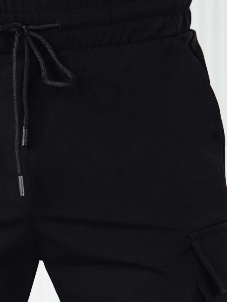 Spodnie Męskie>Dstreet Spodnie męskie bojówki czarne UX4161