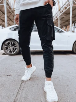 Spodnie Męskie>Dstreet Spodnie męskie bojówki czarne UX4303