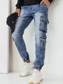 Spodnie Męskie|Jeansy Męskie>Dstreet Spodnie męskie bojówki niebieskie UX4229