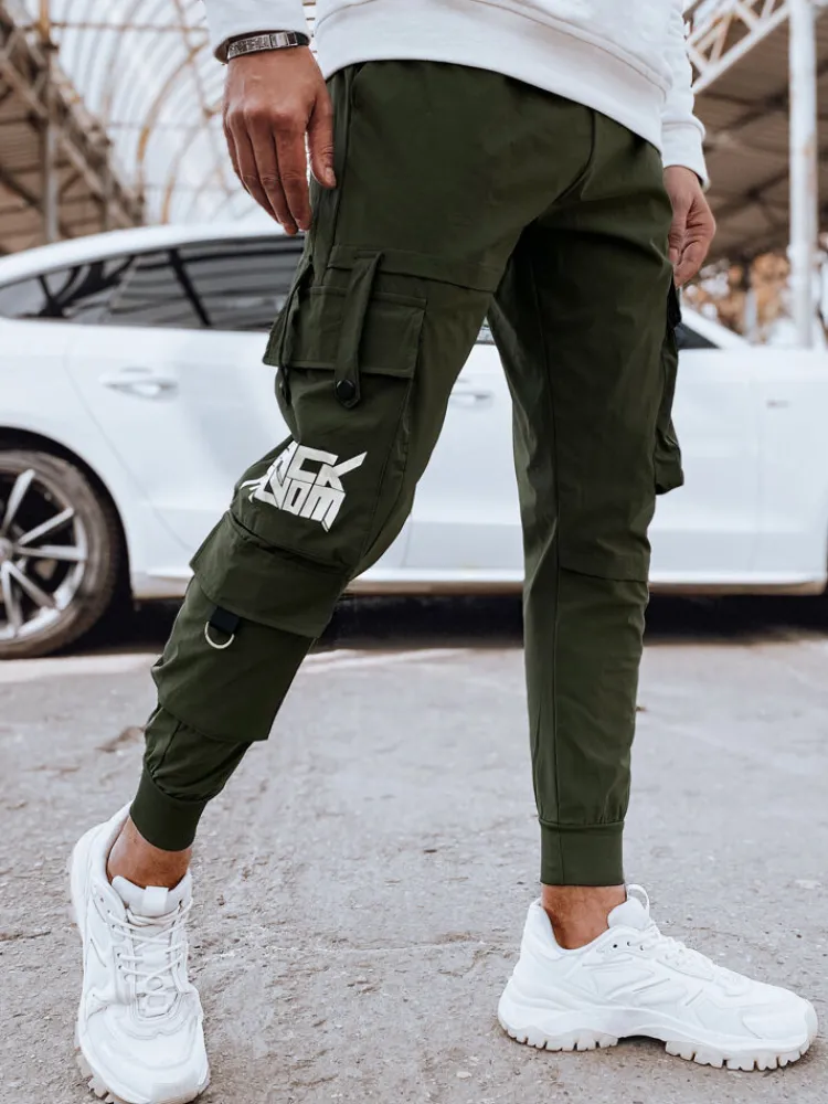 Spodnie Męskie>Dstreet Spodnie męskie bojówki zielone UX4304