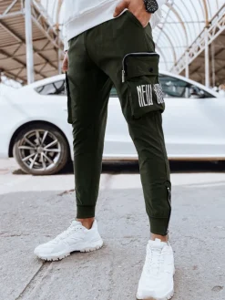 Spodnie Męskie>Dstreet Spodnie męskie bojówki zielone UX4310