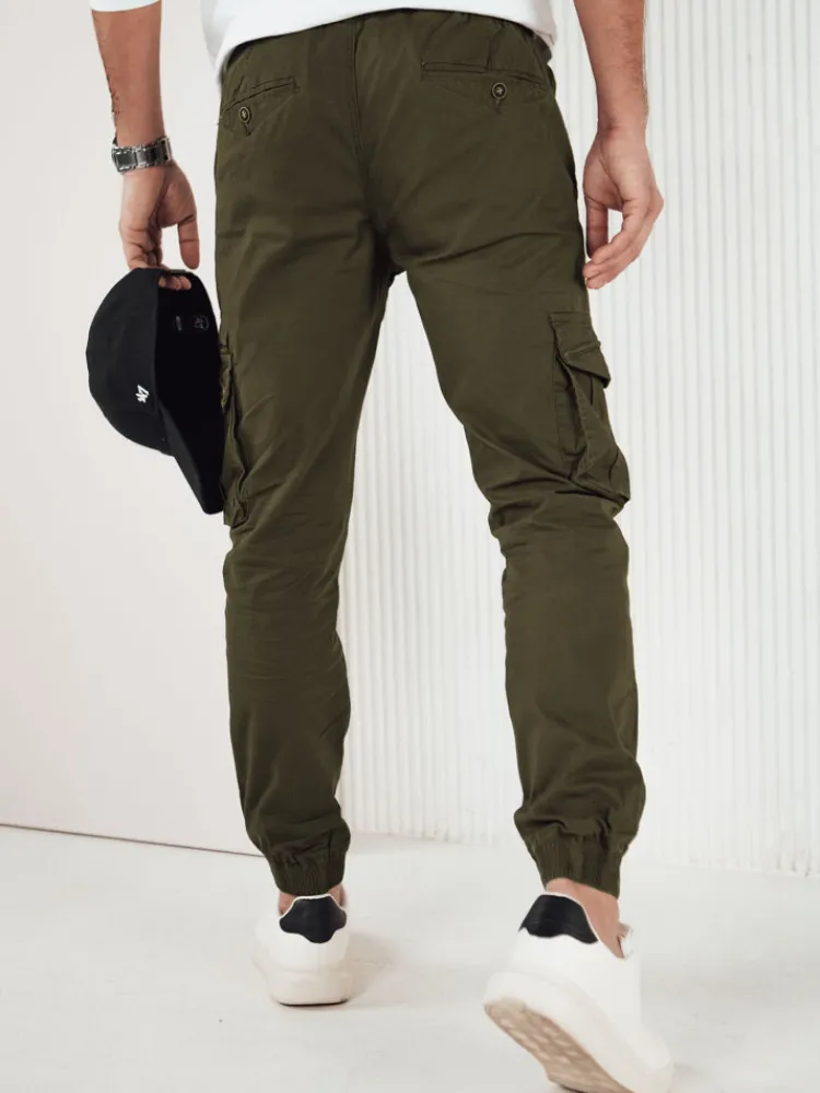 Spodnie Męskie>Dstreet Spodnie męskie bojówki zielone UX4178