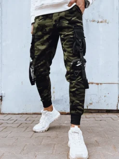 Spodnie Męskie>Dstreet Spodnie męskie bojówki zielone UX4201