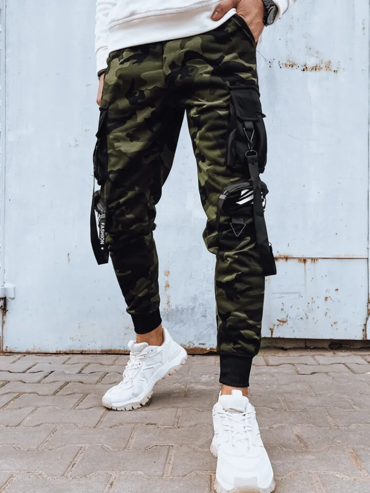 Spodnie Męskie>Dstreet Spodnie męskie bojówki zielone UX4201