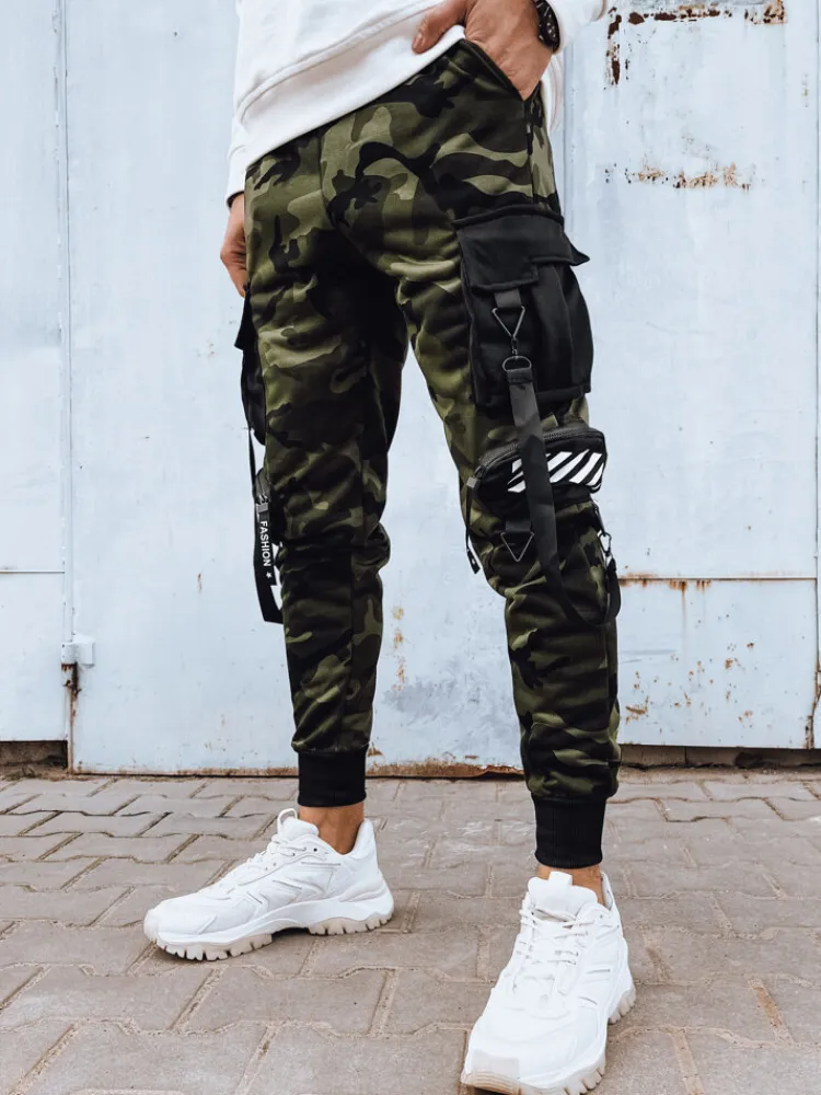 Spodnie Męskie>Dstreet Spodnie męskie bojówki zielone UX4201