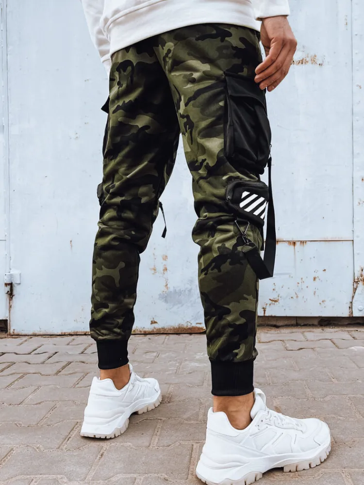 Spodnie Męskie>Dstreet Spodnie męskie bojówki zielone UX4201