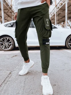 Spodnie Męskie>Dstreet Spodnie męskie bojówki zielone UX4307