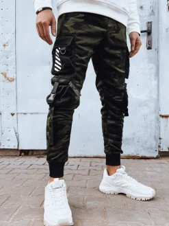 Spodnie Męskie>Dstreet Spodnie męskie bojówki zielone UX4207