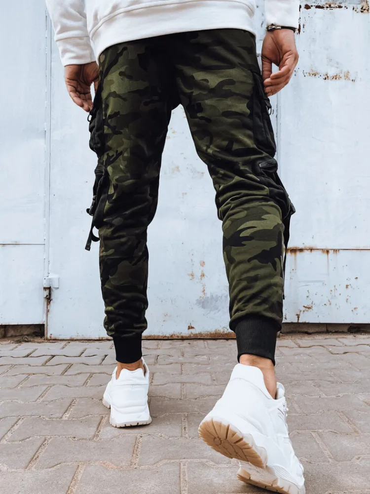 Spodnie Męskie>Dstreet Spodnie męskie bojówki zielone UX4207