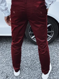 Spodnie Męskie>Dstreet Spodnie męskie bordowe UX4339