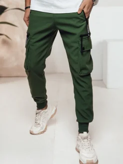 Spodnie Męskie>Dstreet Spodnie męskie cago zielone UX4467