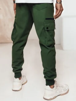 Spodnie Męskie>Dstreet Spodnie męskie cago zielone UX4467