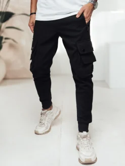 Spodnie Męskie>Dstreet Spodnie męskie cargo czarne UX4468
