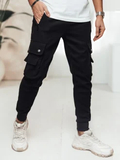 Spodnie Męskie>Dstreet Spodnie męskie cargo czarne UX4468
