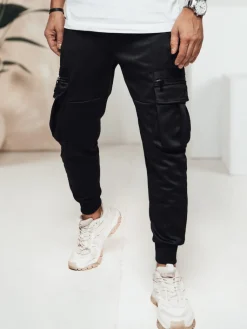 Spodnie Męskie>Dstreet Spodnie męskie cargo czarne UX4473