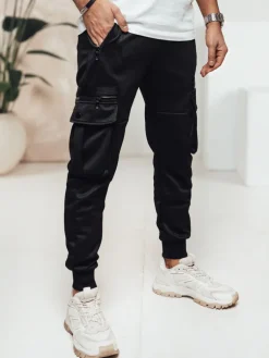 Spodnie Męskie>Dstreet Spodnie męskie cargo czarne UX4473