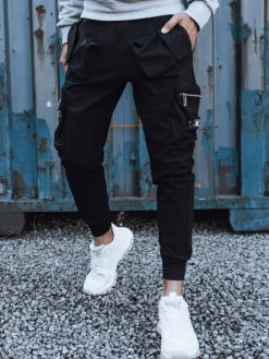 Spodnie Męskie>Dstreet Spodnie męskie cargo czarne UX4300