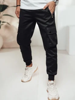 Spodnie Męskie>Dstreet Spodnie męskie cargo czarny UX4459