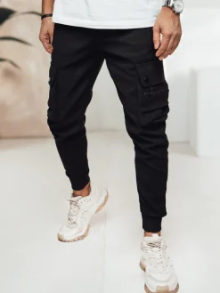 Spodnie Męskie>Dstreet Spodnie męskie cargo czarny UX4456
