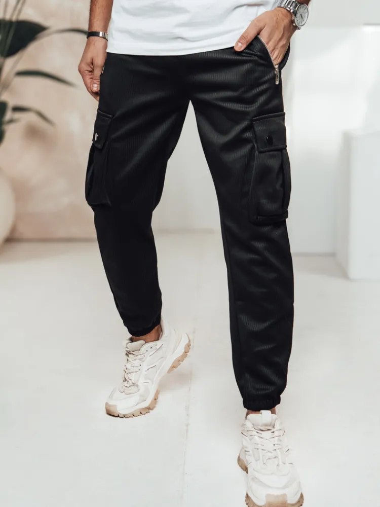 Spodnie Męskie>Dstreet Spodnie męskie cargo czarny UX4462