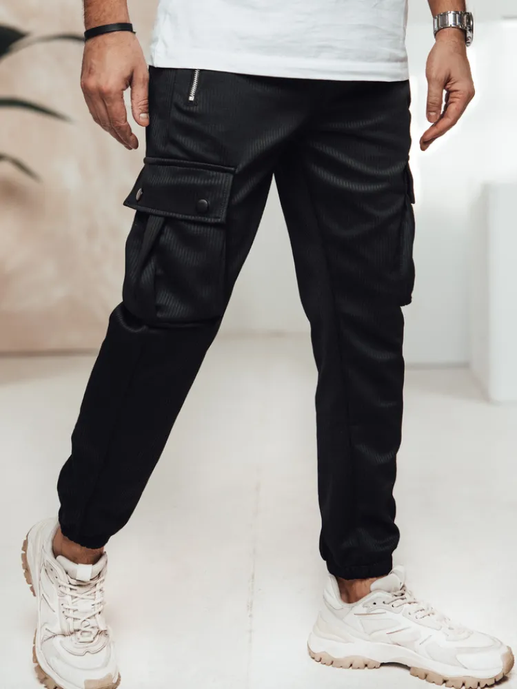 Spodnie Męskie>Dstreet Spodnie męskie cargo czarny UX4462