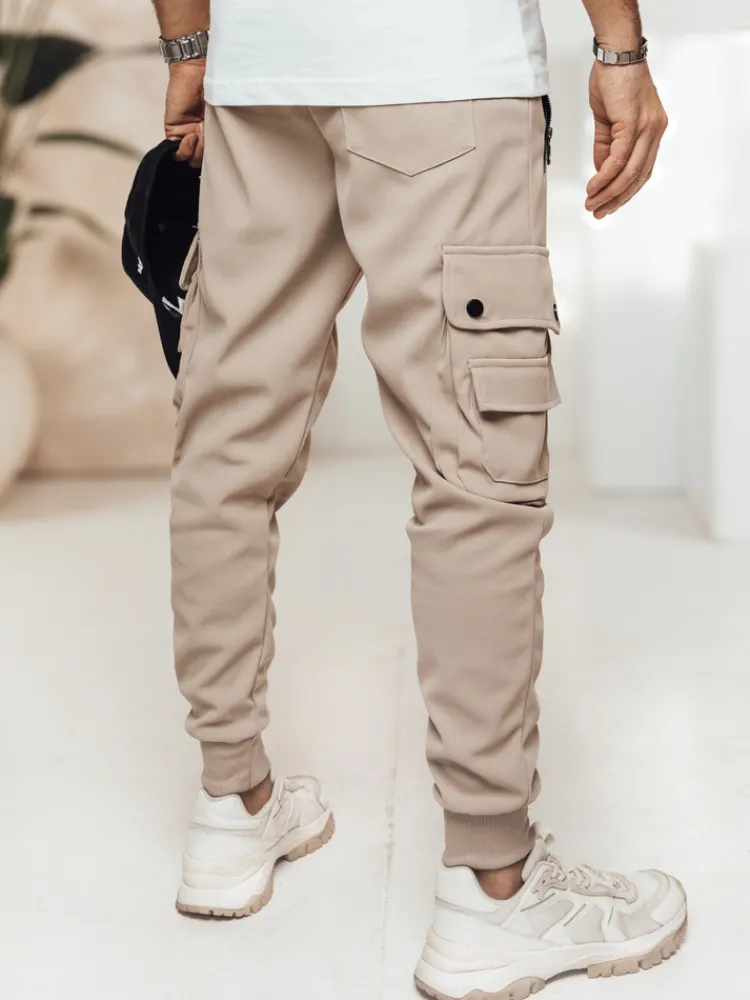 Spodnie Męskie>Dstreet Spodnie męskie cargo khaki UX4470