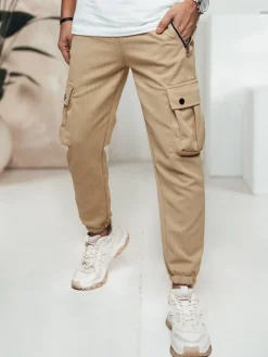 Spodnie Męskie>Dstreet Spodnie męskie cargo khaki UX4464