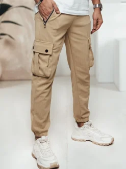 Spodnie Męskie>Dstreet Spodnie męskie cargo khaki UX4464