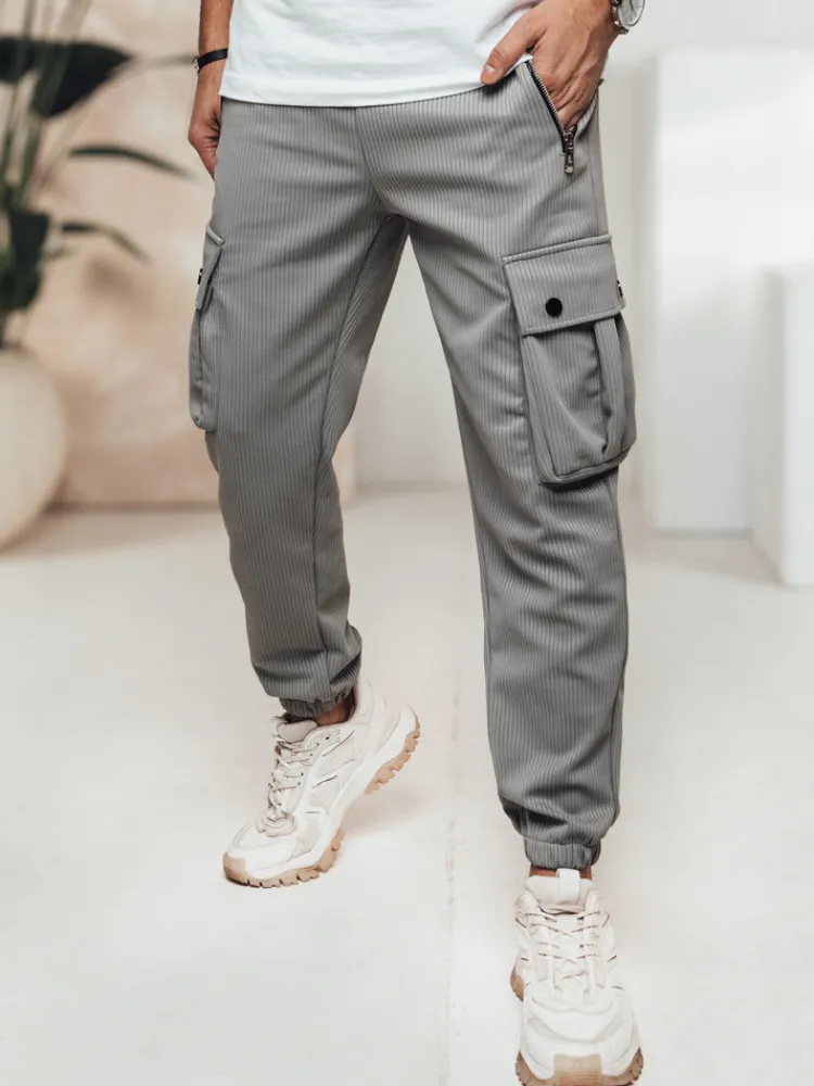 Spodnie Męskie>Dstreet Spodnie męskie cargo szare UX4463