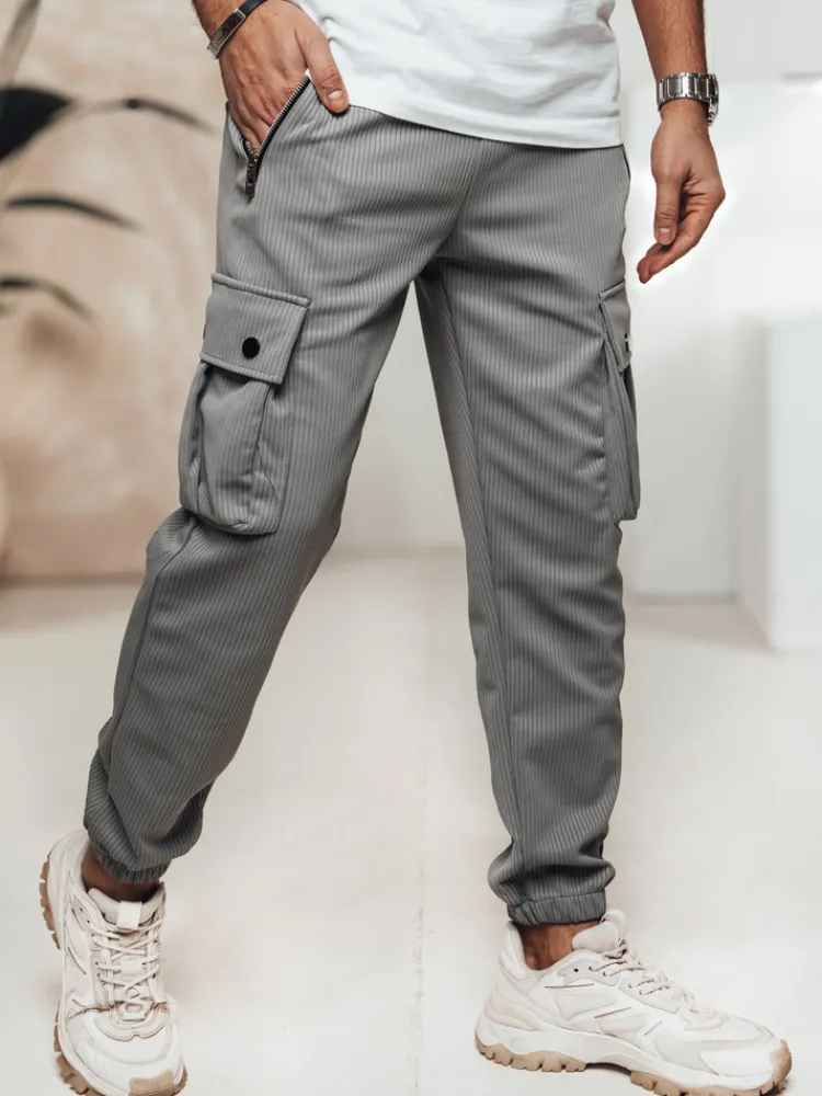 Spodnie Męskie>Dstreet Spodnie męskie cargo szare UX4463