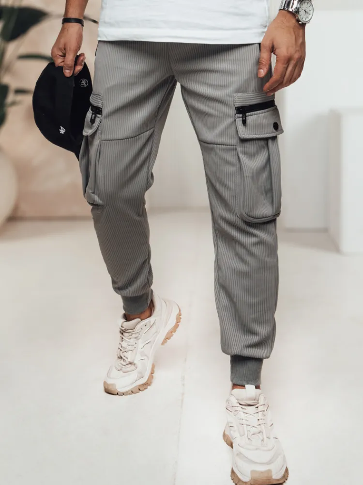 Spodnie Męskie>Dstreet Spodnie męskie cargo szare UX4472