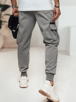 Spodnie Męskie>Dstreet Spodnie męskie cargo szare UX4472