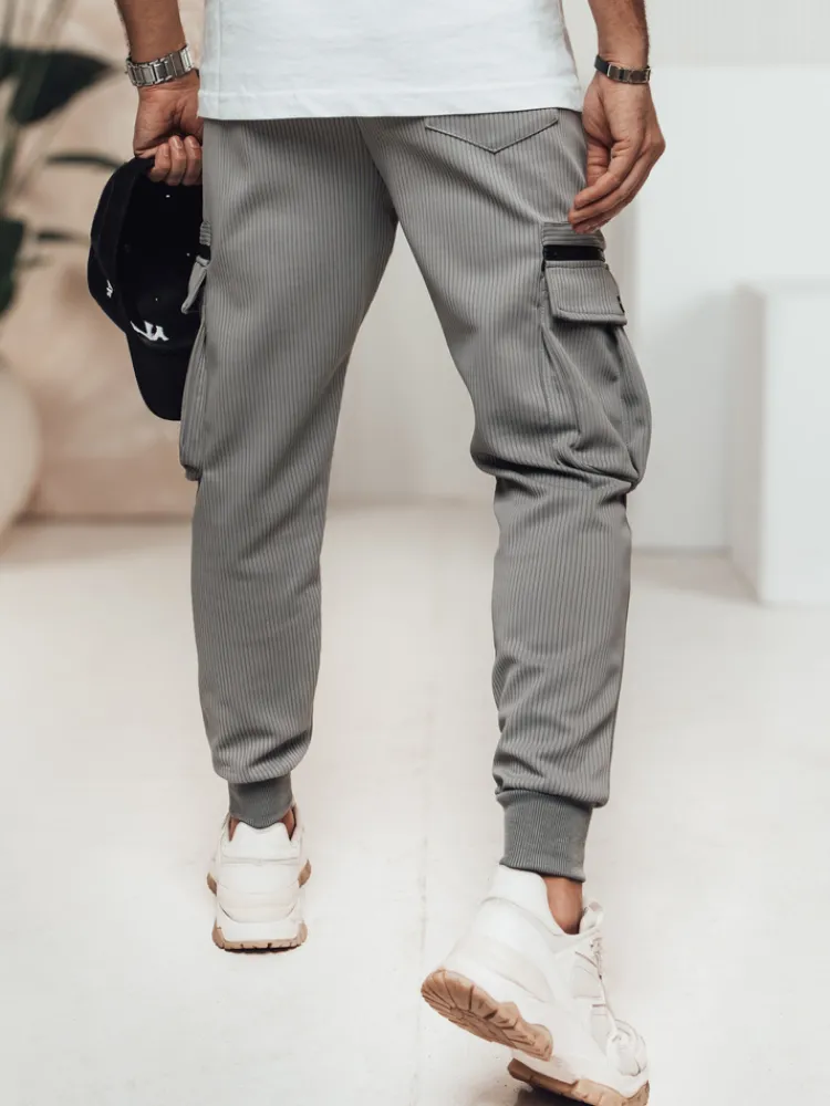 Spodnie Męskie>Dstreet Spodnie męskie cargo szare UX4472