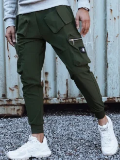 Spodnie Męskie>Dstreet Spodnie męskie cargo zielone UX4301