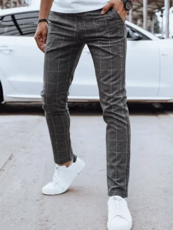 Spodnie Męskie>Dstreet Spodnie męskie casual ciemnoszare UX4396