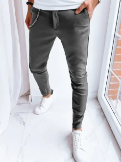 Spodnie Męskie>Dstreet Spodnie męskie casual grafitowe UX4008