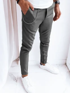 Spodnie Męskie>Dstreet Spodnie męskie casual grafitowe UX4008