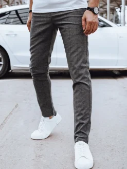 Spodnie Męskie>Dstreet Spodnie męskie casual grafitowe UX4406