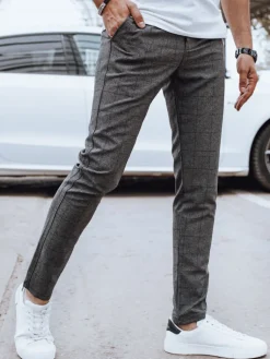 Spodnie Męskie>Dstreet Spodnie męskie casual grafitowe UX4406