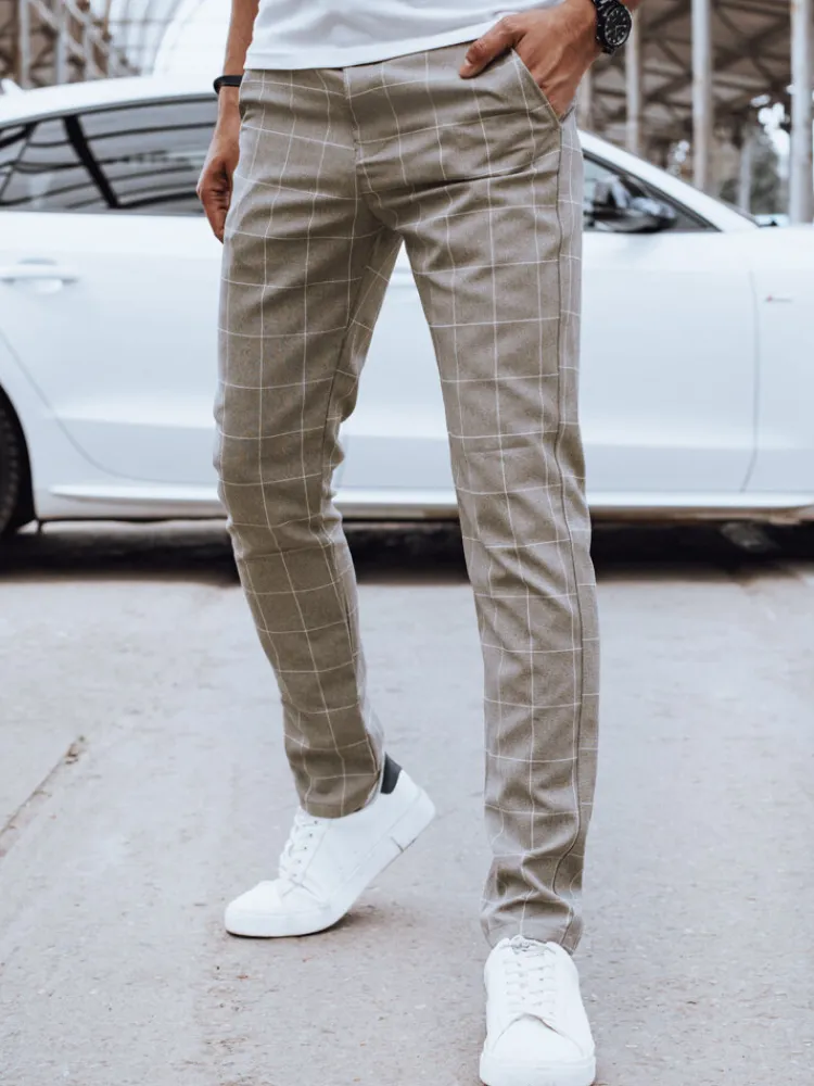 Spodnie Męskie>Dstreet Spodnie męskie casual jasnobrązowe UX4385