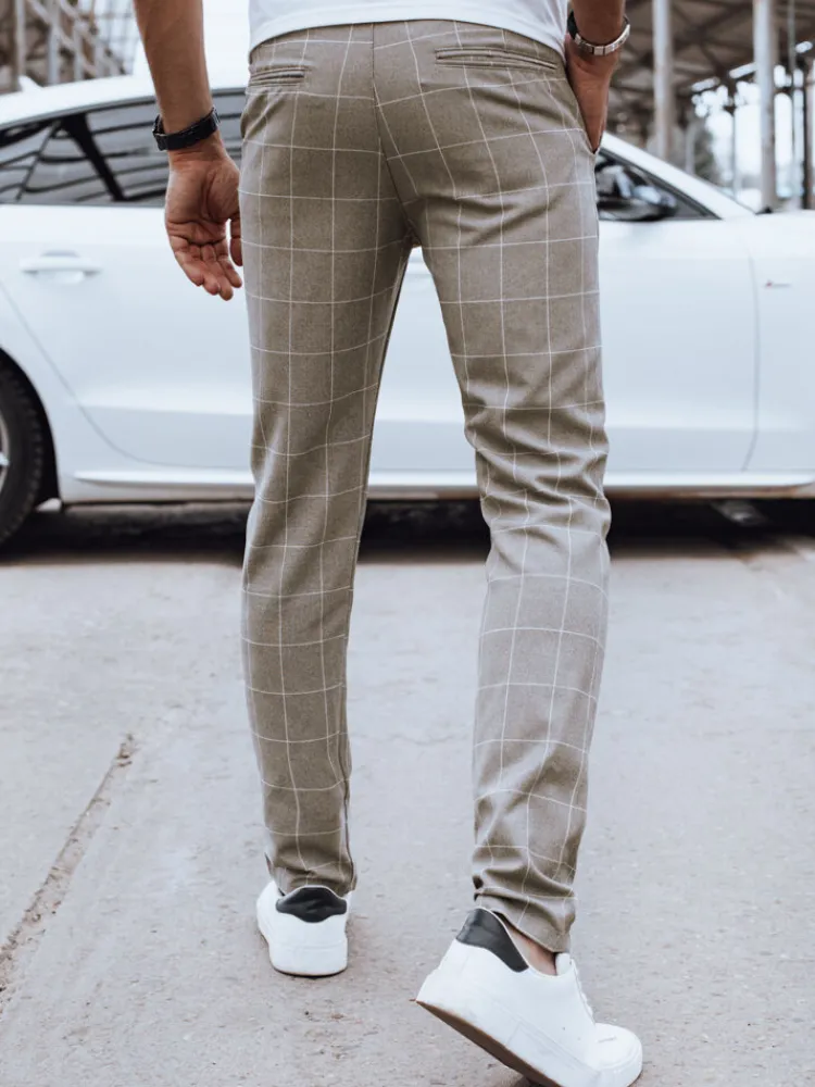 Spodnie Męskie>Dstreet Spodnie męskie casual jasnobrązowe UX4385