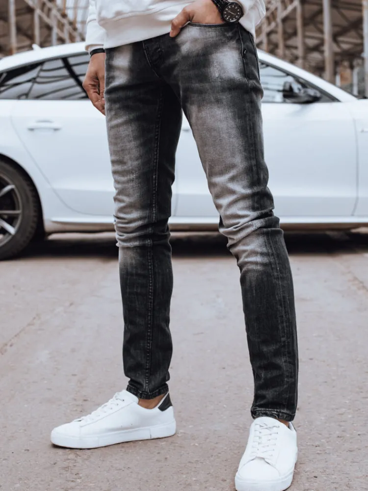 Jeansy Męskie>Dstreet Spodnie męskie czarne UX3818