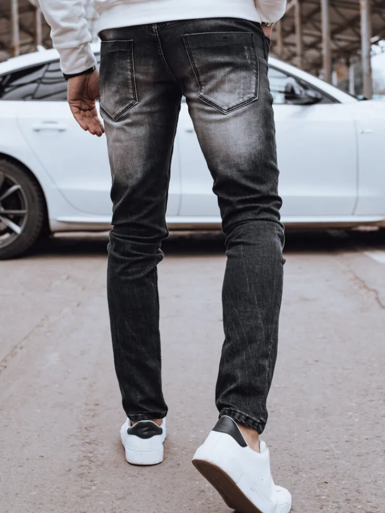Jeansy Męskie>Dstreet Spodnie męskie czarne UX3818